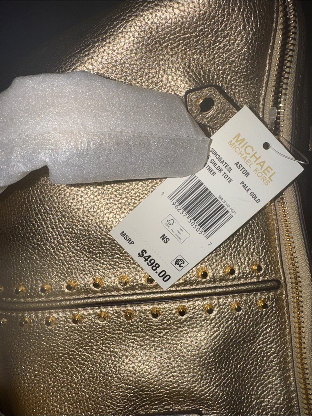 NWT Women's Gold Leather Astor Tote